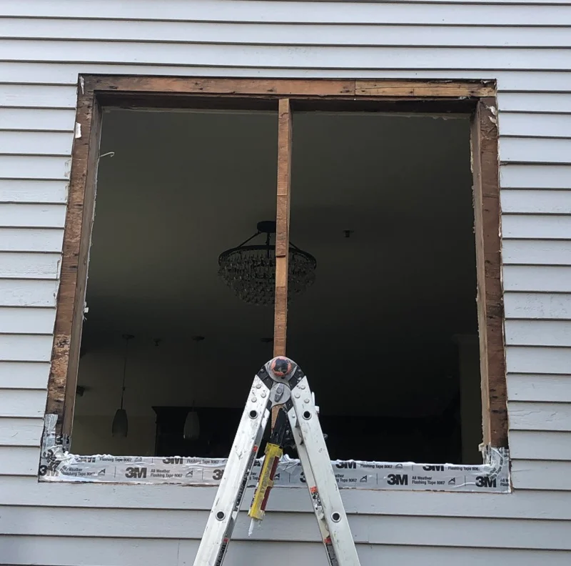 SIll pan installed on this new construction window installation in Scarsdale, NY